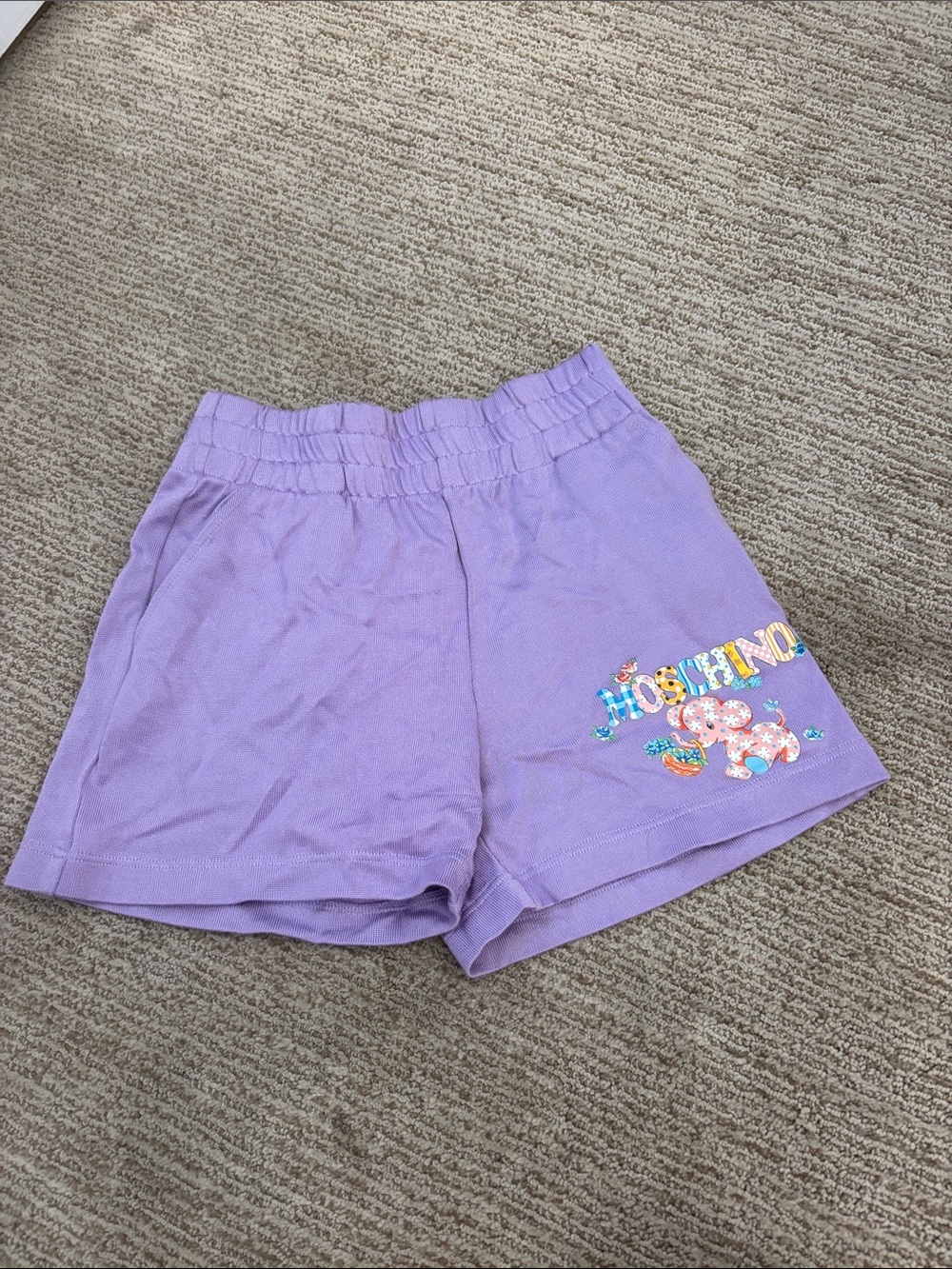 Moschino Kids Lilac Graphic Cotton Shorts